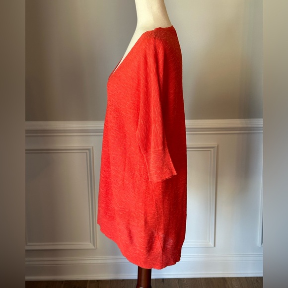 Eileen Fisher Organic Linen Cotton Blend V-Neck Tunic Top size Small - Picture 4 of 10